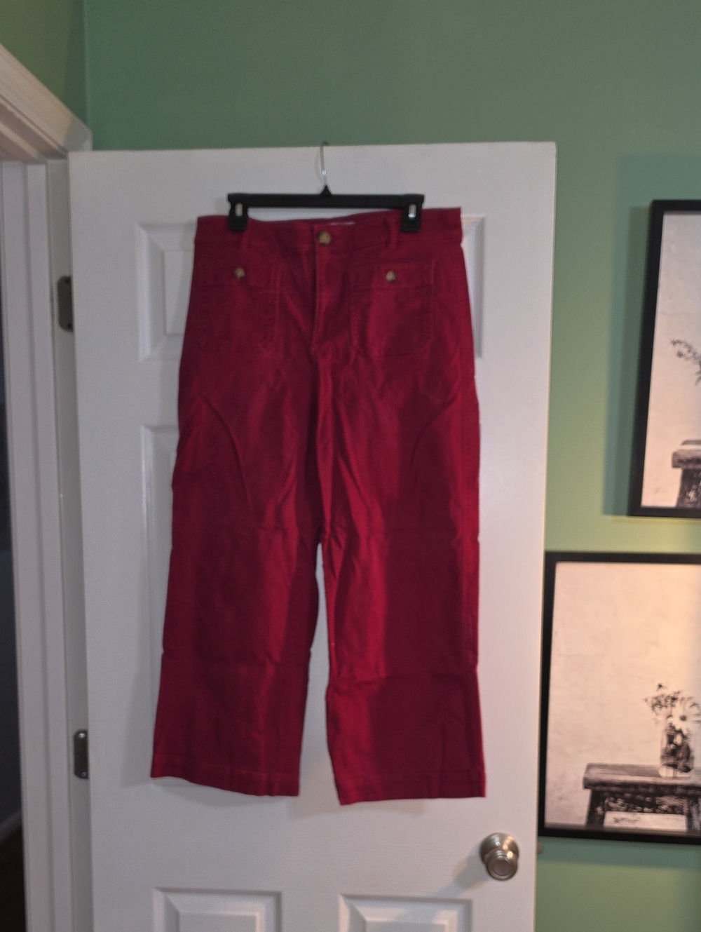 LOFT Red Wide-Leg Pants